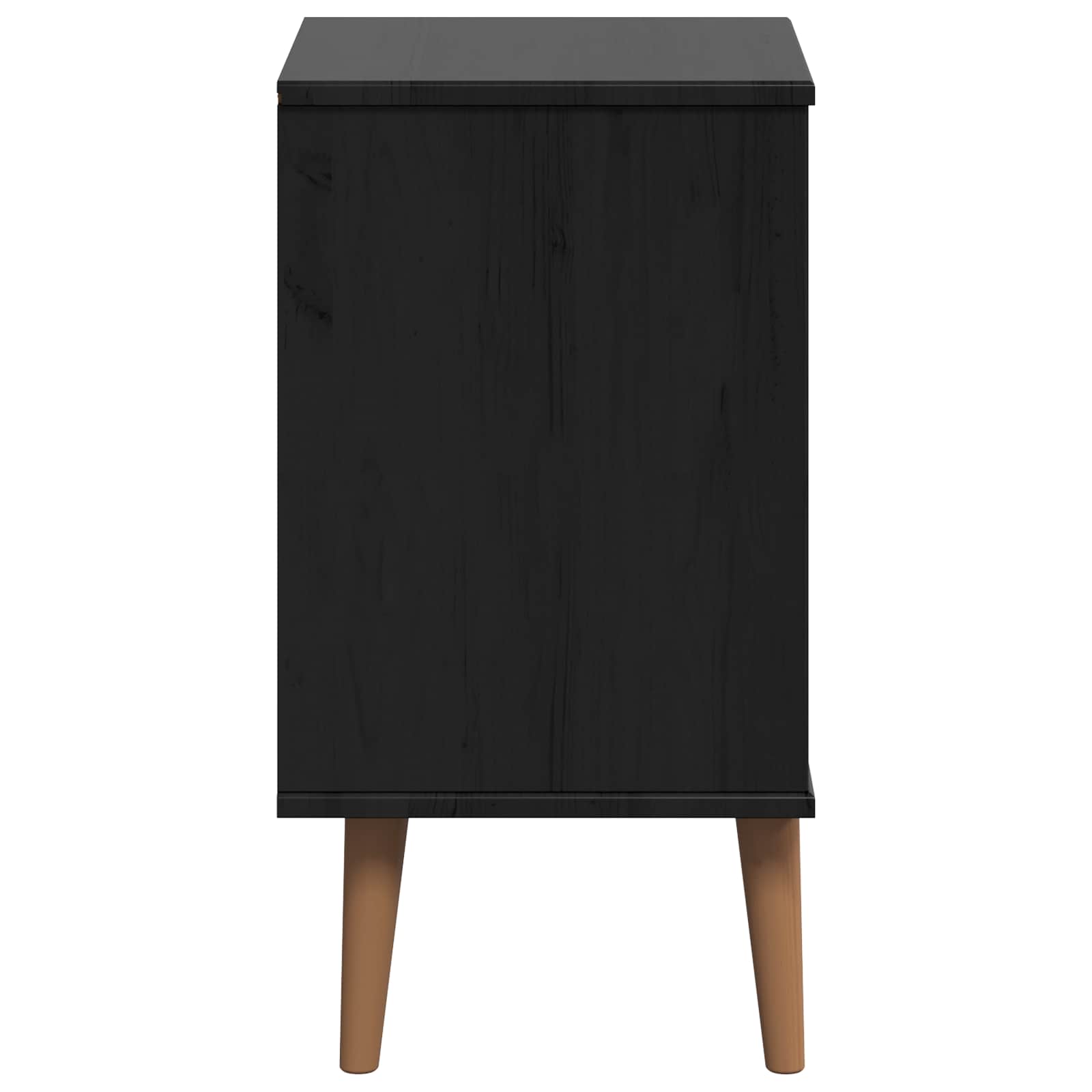 Armario de Noche con cajón Negro 40 x 35 x 65 cm Pino macizo