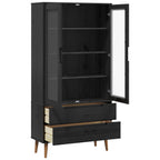Gabinete de Exhibición de Vidrio Negro 90 x 35 x 175 cm
