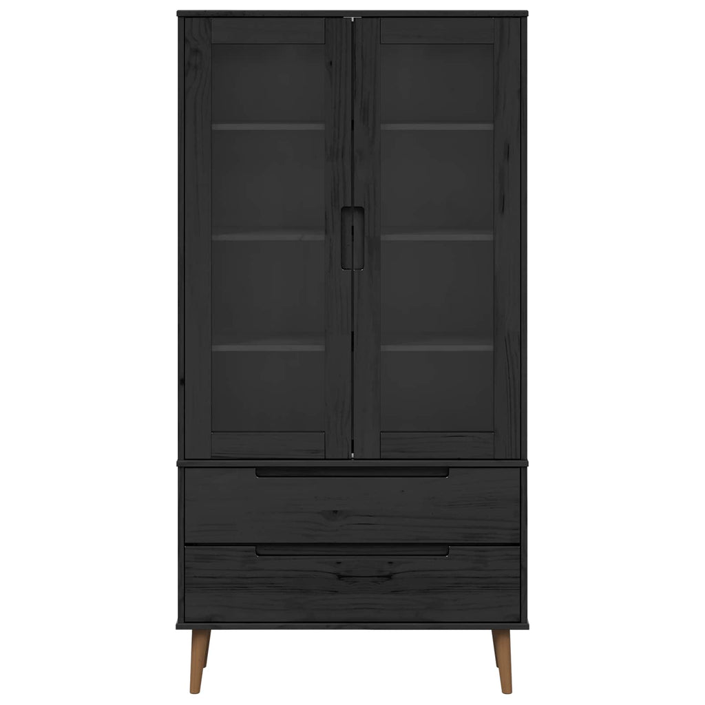 Gabinete de Exhibición de Vidrio Negro 90 x 35 x 175 cm