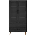 Gabinete de Exhibición de Vidrio Negro 90 x 35 x 175 cm
