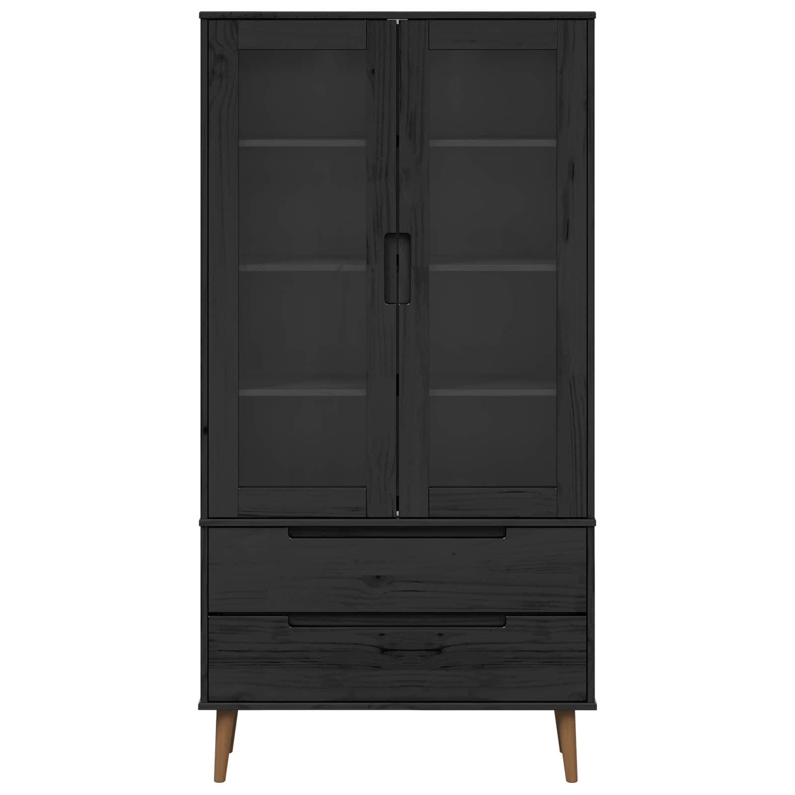 Gabinete de Exhibición de Vidrio Negro 90 x 35 x 175 cm