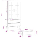 Gabinete de Exhibición de Vidrio Negro 90 x 35 x 175 cm