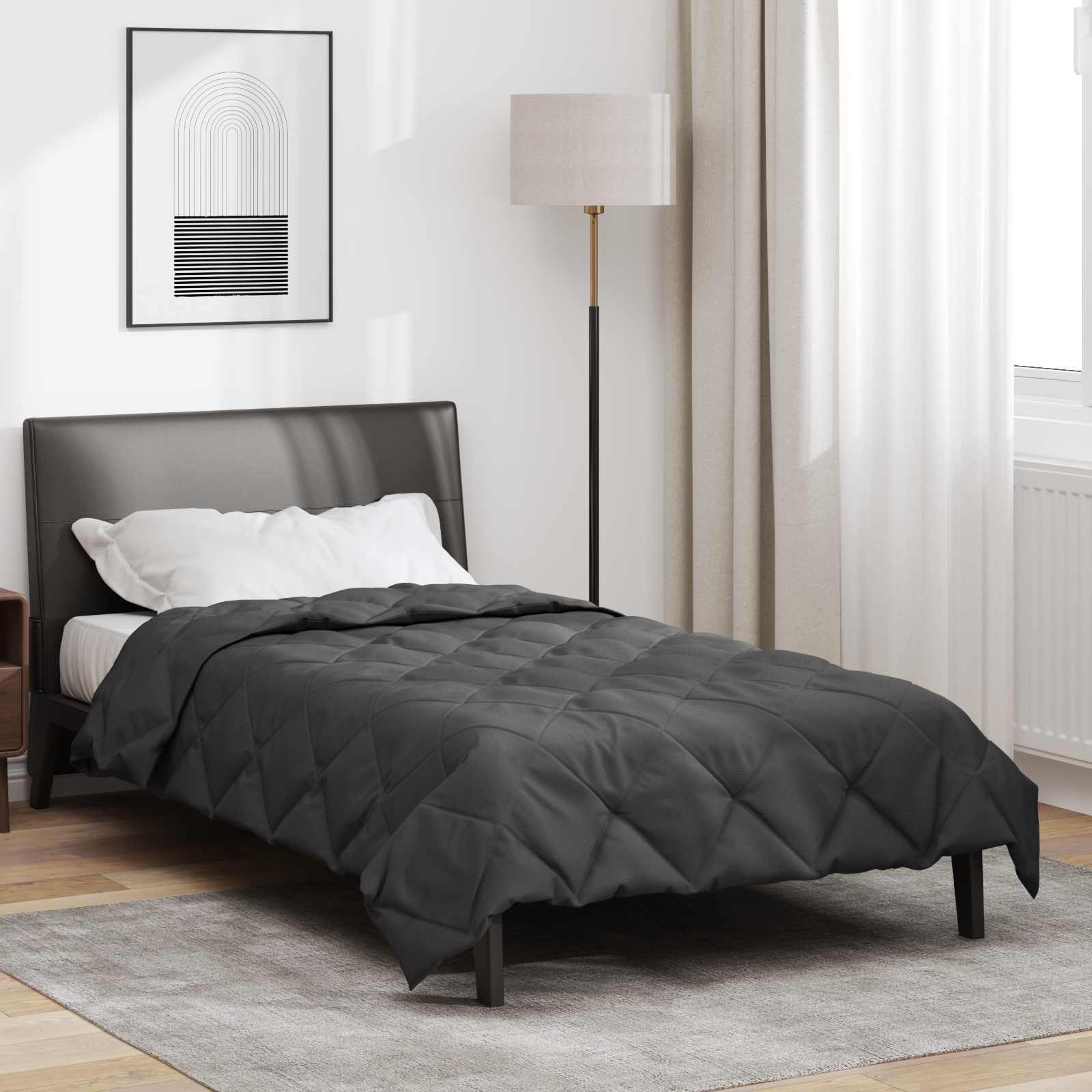 Anthracite Summer Duvet 200 x 135 cm Microfiber