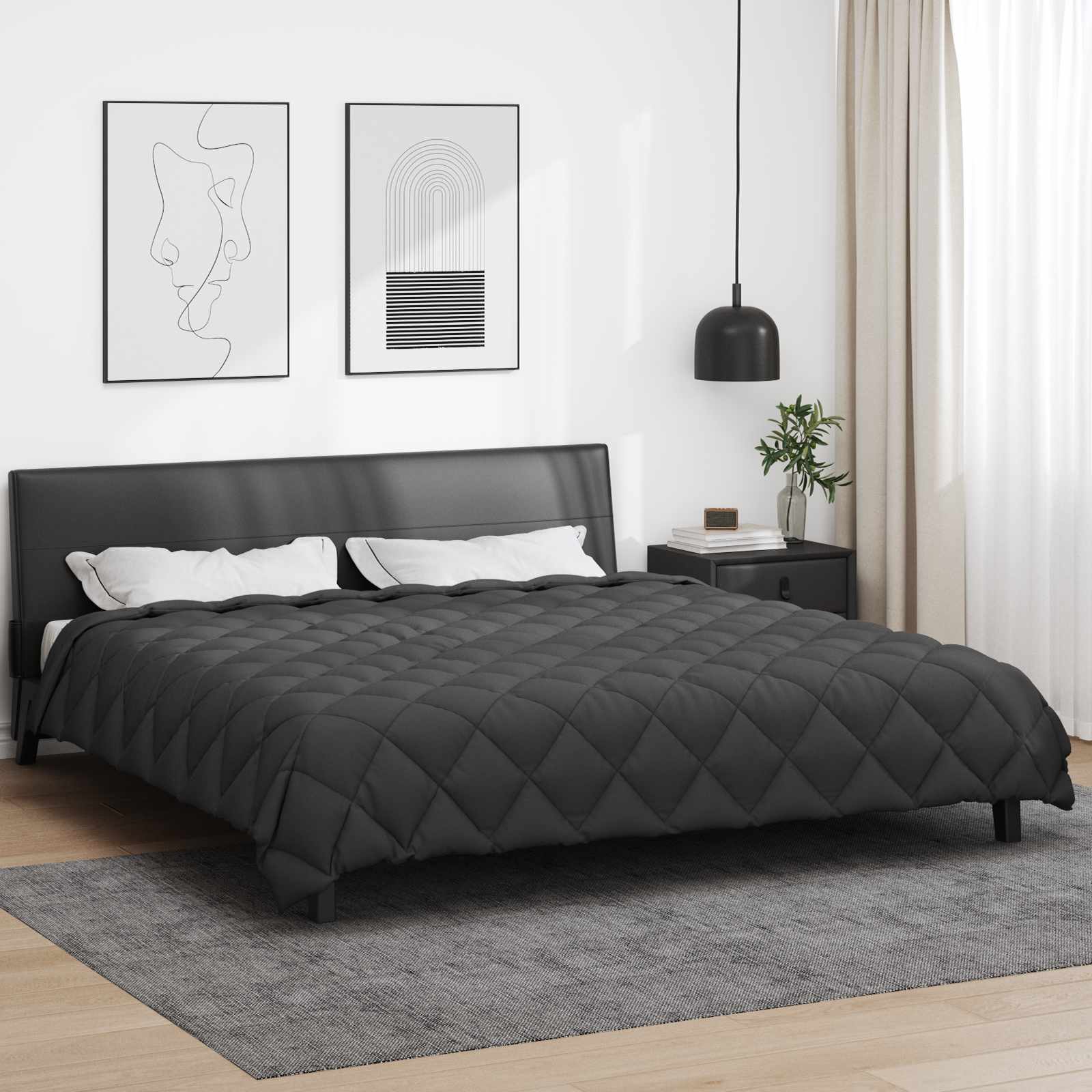 Anthracite Winter Duvet 135 x 200 cm Microfiber