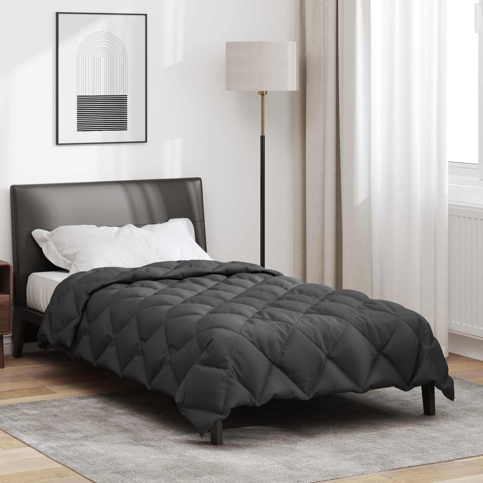 Anthracite Winter Duvet 135 x 200 cm Microfiber