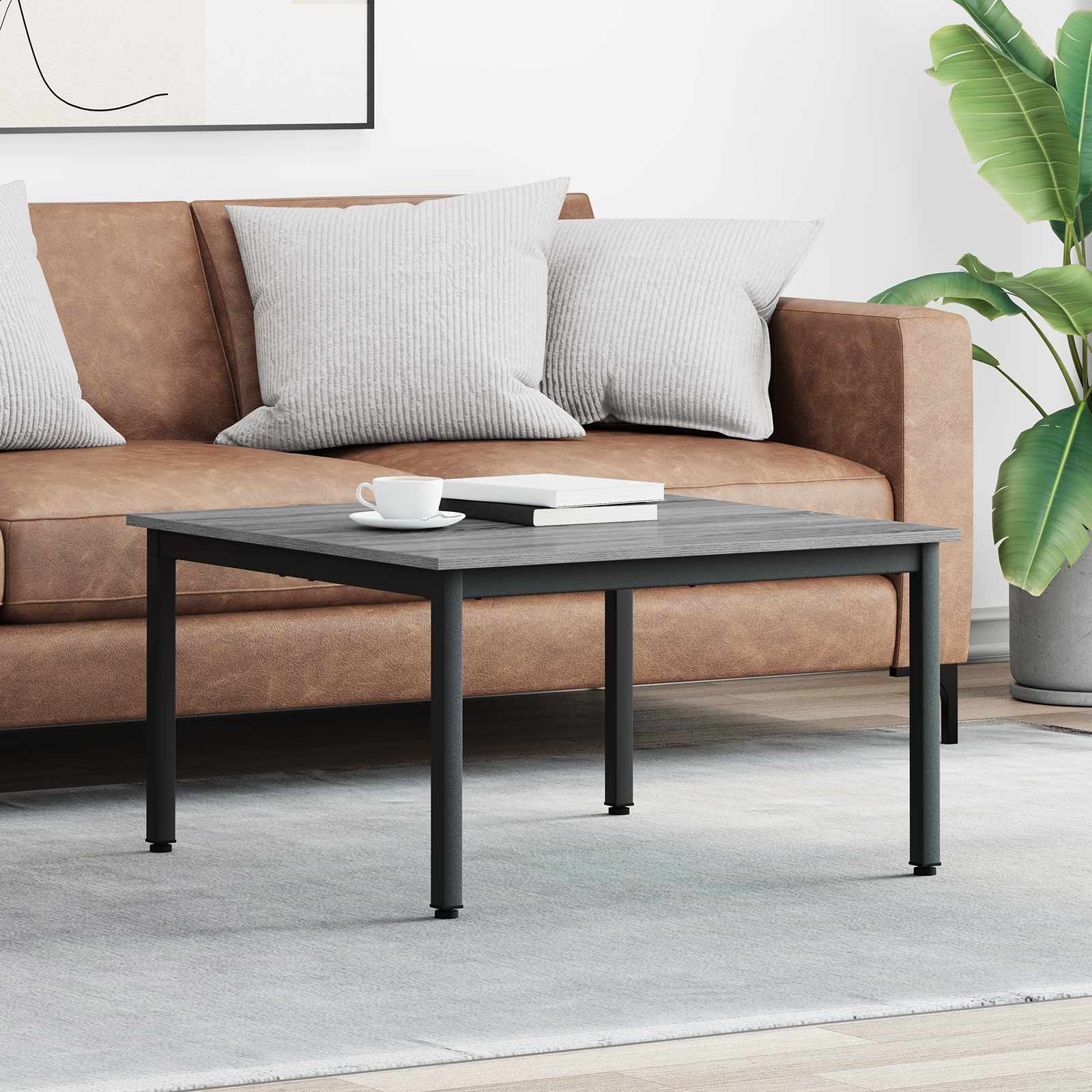 Sonoma Grey Coffee Table 100 x 100 x 45 cm Engineered Wood