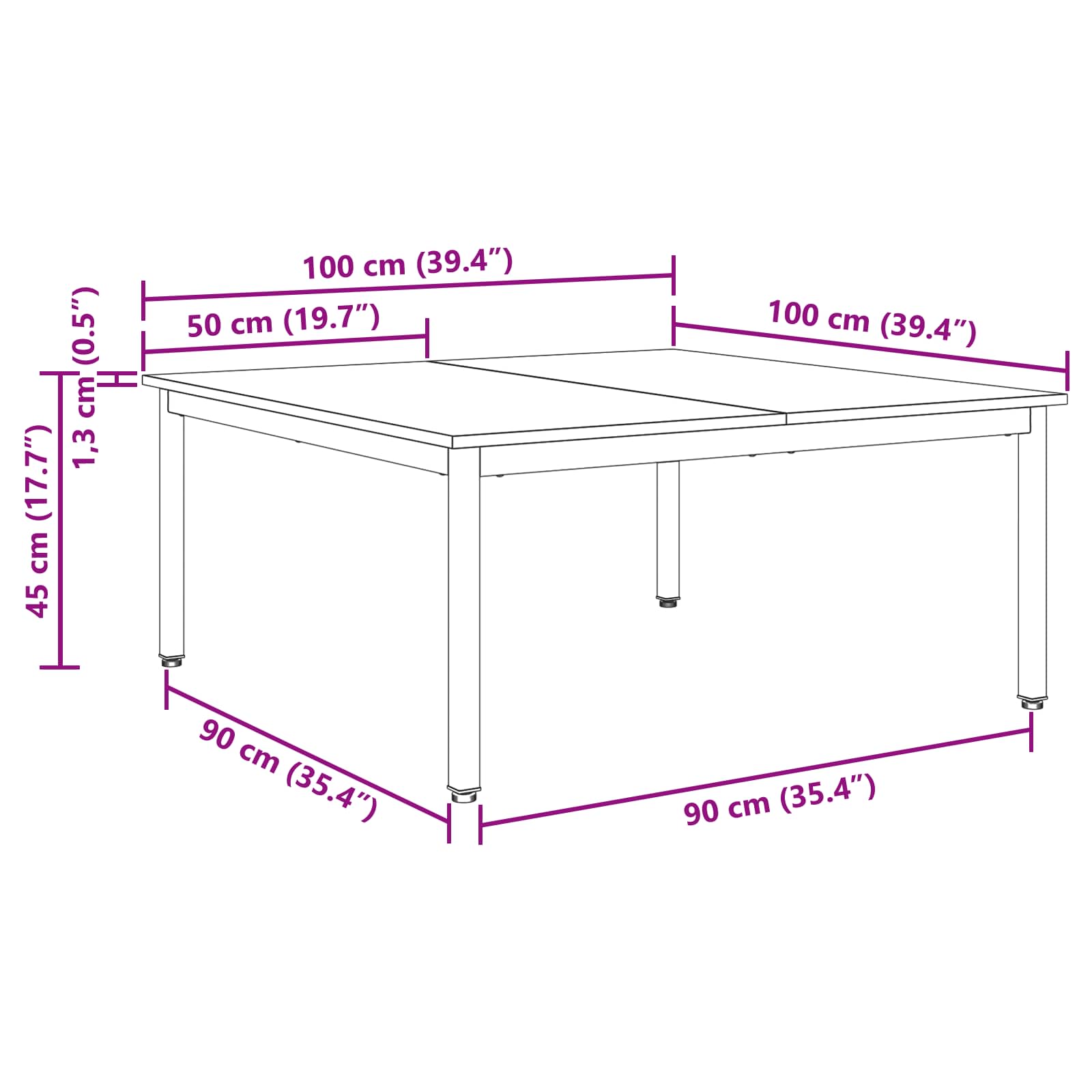 Mesa de Café Gris Sonoma 100 x 100 x 45 cm Madera de ingeniería