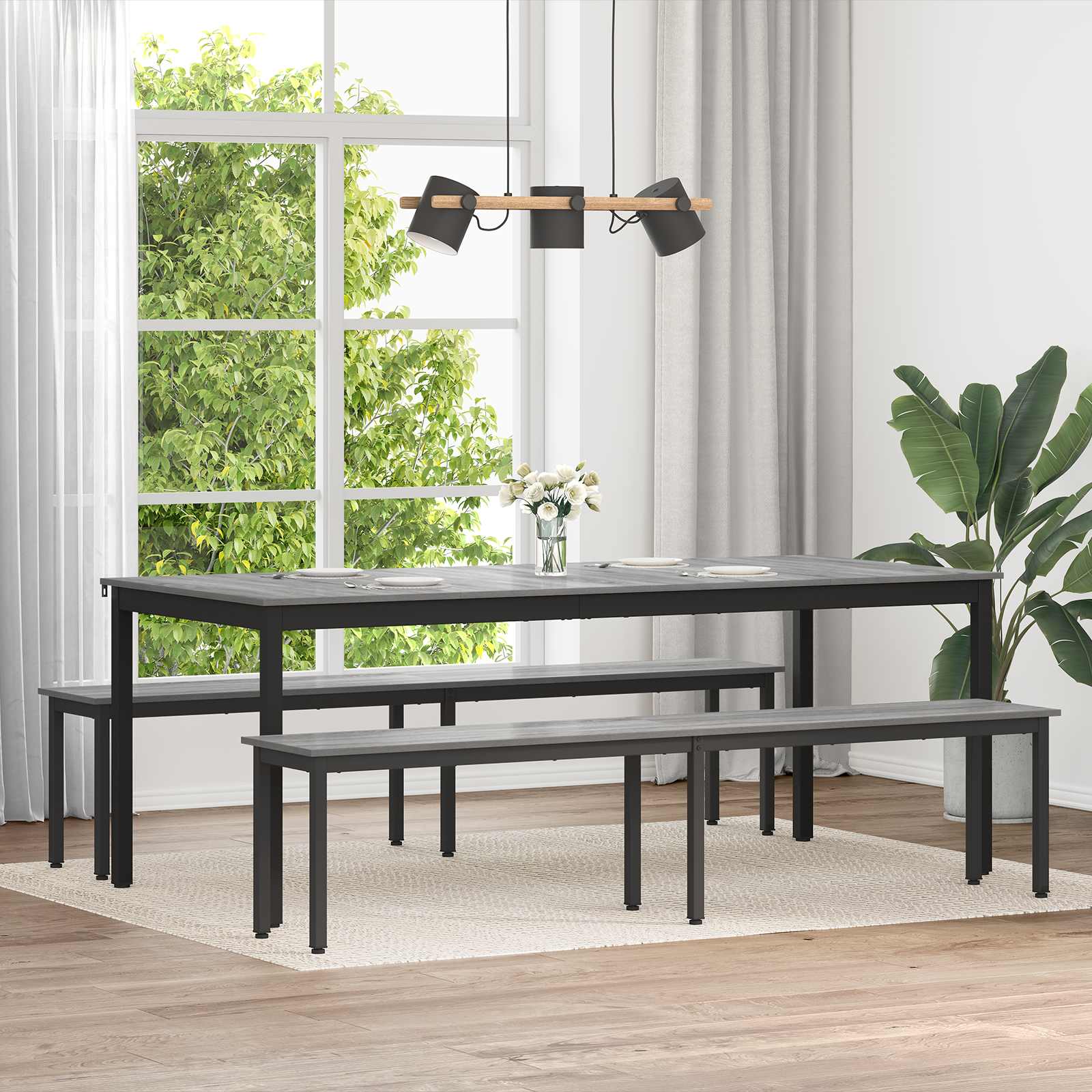 Banco Gris Sonoma 110 x 35 x 45 cm Madera de ingeniería