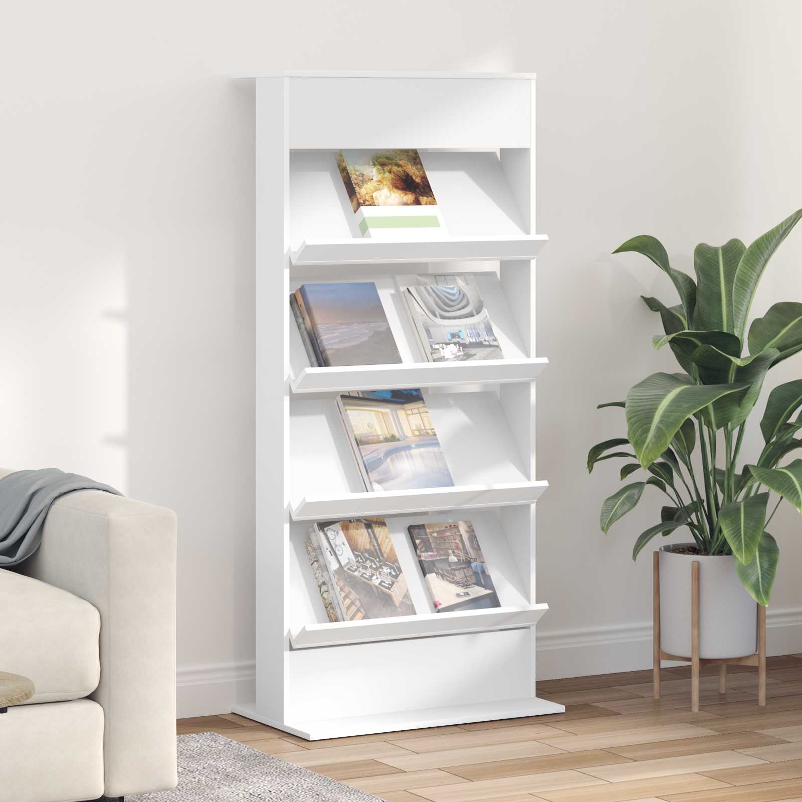 Estante de revistas 70 x 41 x 126 cm Madera de ingeniería