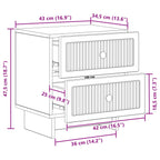 Armario de Noche 2 pcs 43 x 34,5 x 47,5 cm Madera de Ingeniería