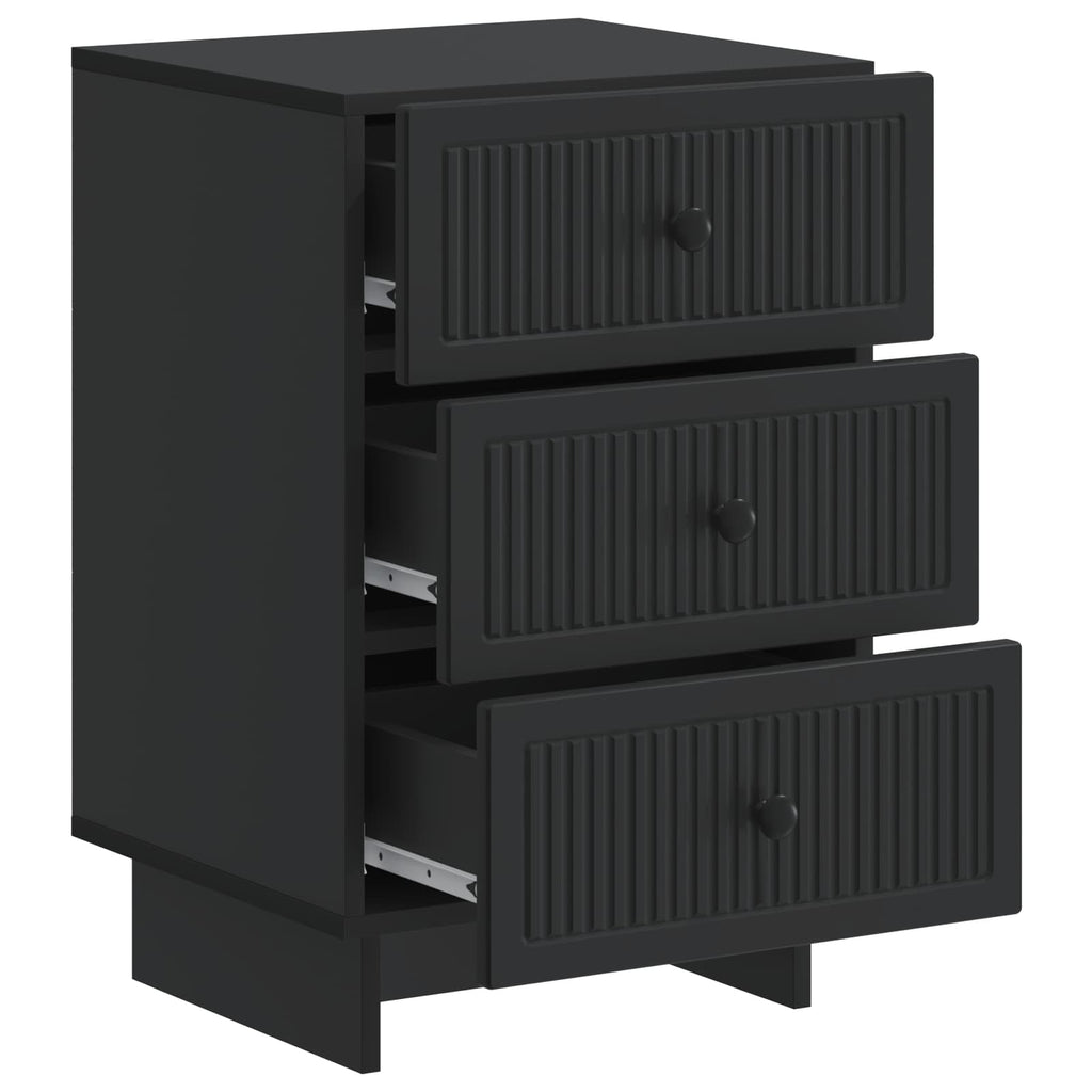 Armario de Noche Negro 43 x 41 x 66,5 cm Madera de Ingeniería