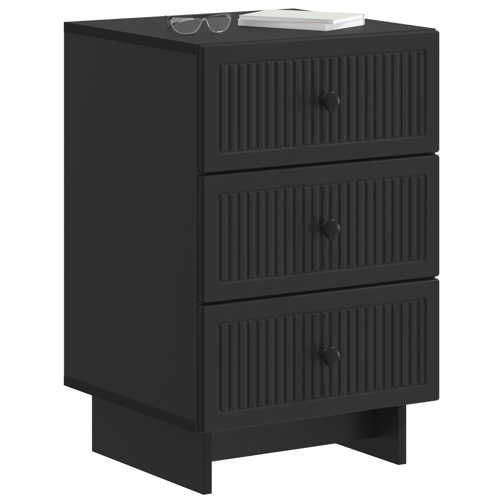Armario de Noche Negro 43 x 41 x 66,5 cm Madera de Ingeniería