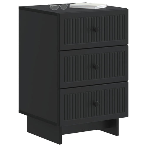 Black Bedside Table 43 x 41 x 66.5 cm Engineered Wood