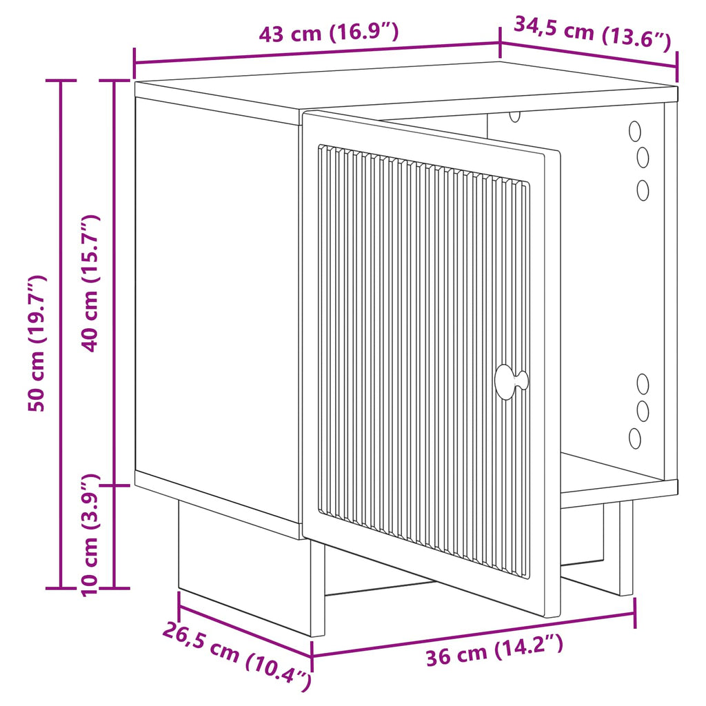 Armario de Noche 2 pcs 43 x 34,5 x 50 cm Madera de Ingeniería