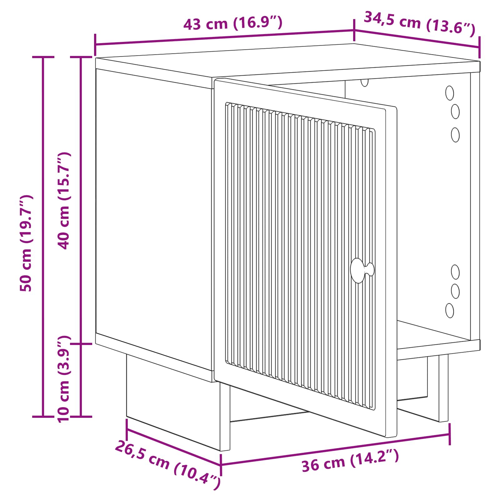 Armario de Noche 2 pcs 43 x 34,5 x 50 cm Madera de Ingeniería