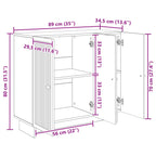 Aparador Brillante 89 x 34,5 x 80 cm Madera de Ingeniería