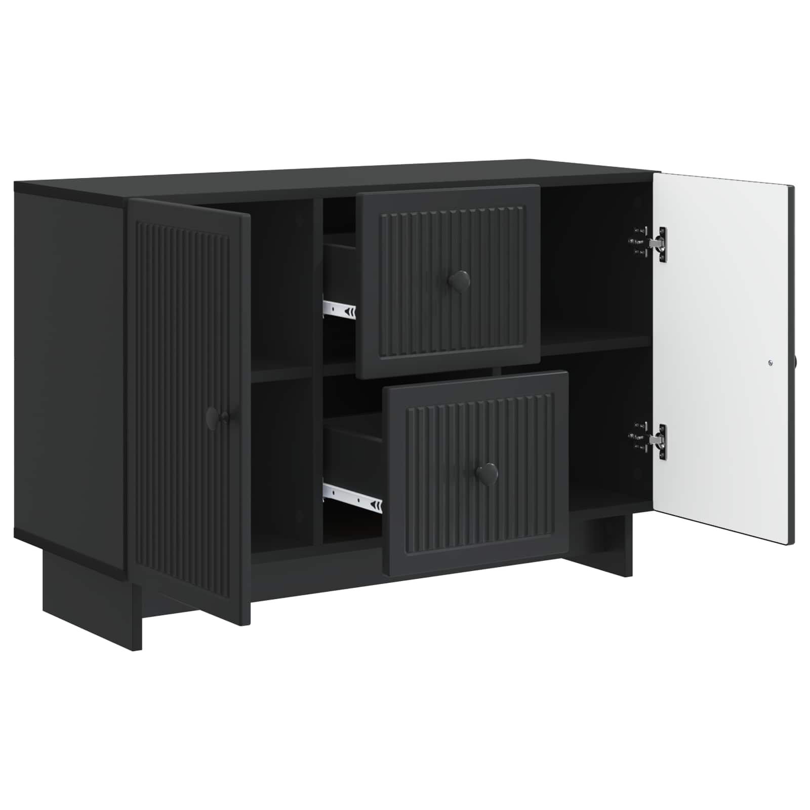 Aparador con cajón Negro 89 x 34,5 x 60 cm Madera de Ingeniería