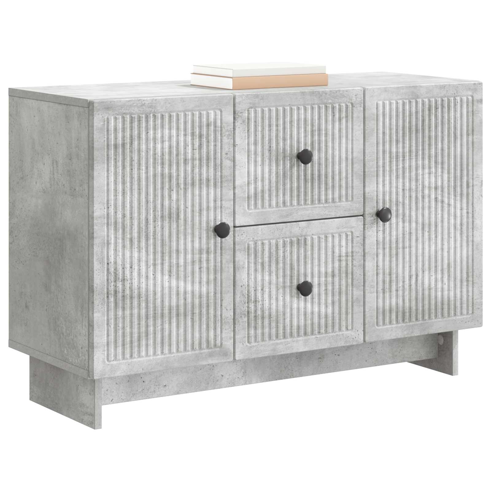 Aparador Gris Hormigón 89 x 34,5 x 60 cm Madera de Ingeniería