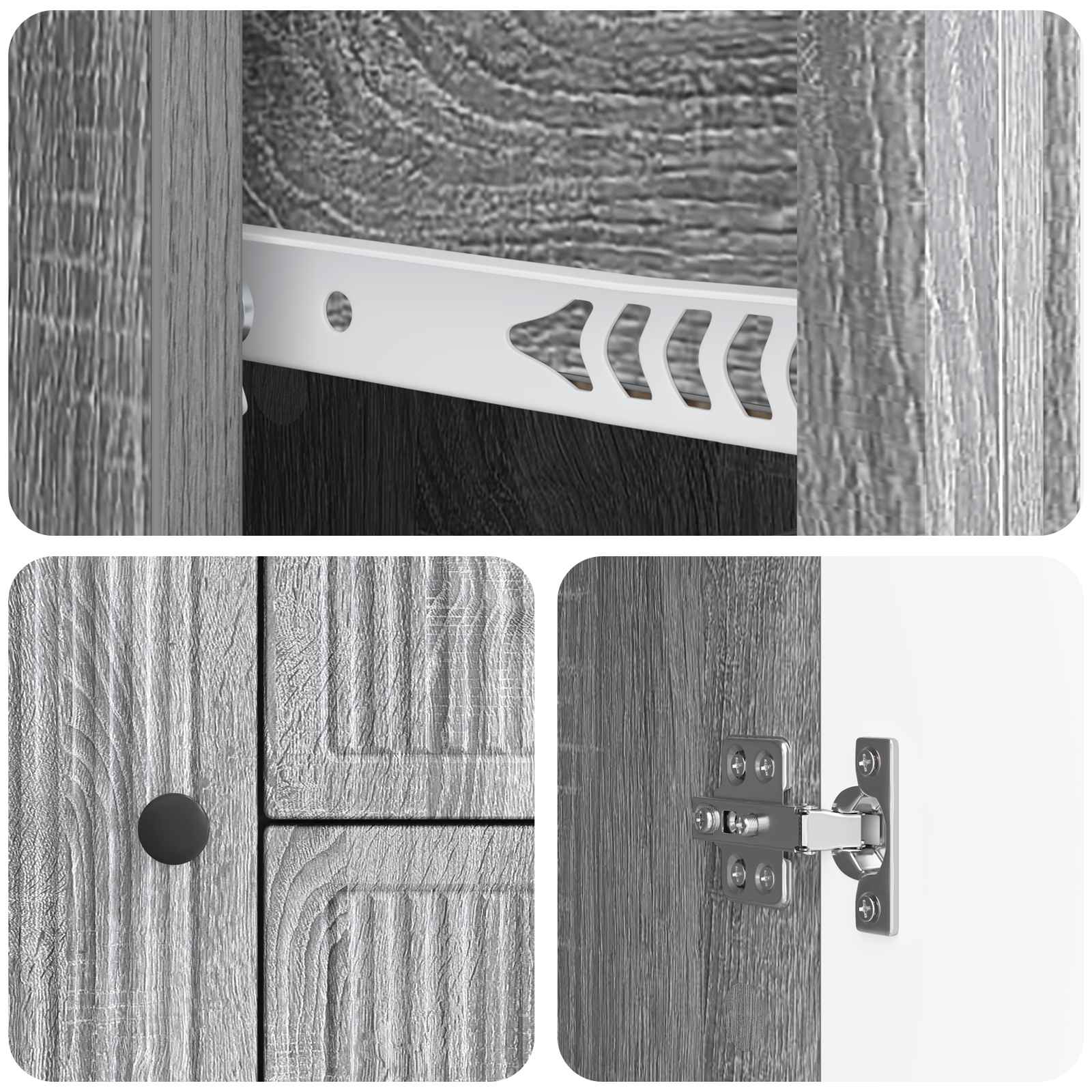 Aparador Gris Sonoma 89 x 34,5 x 60 cm Madera de Ingeniería