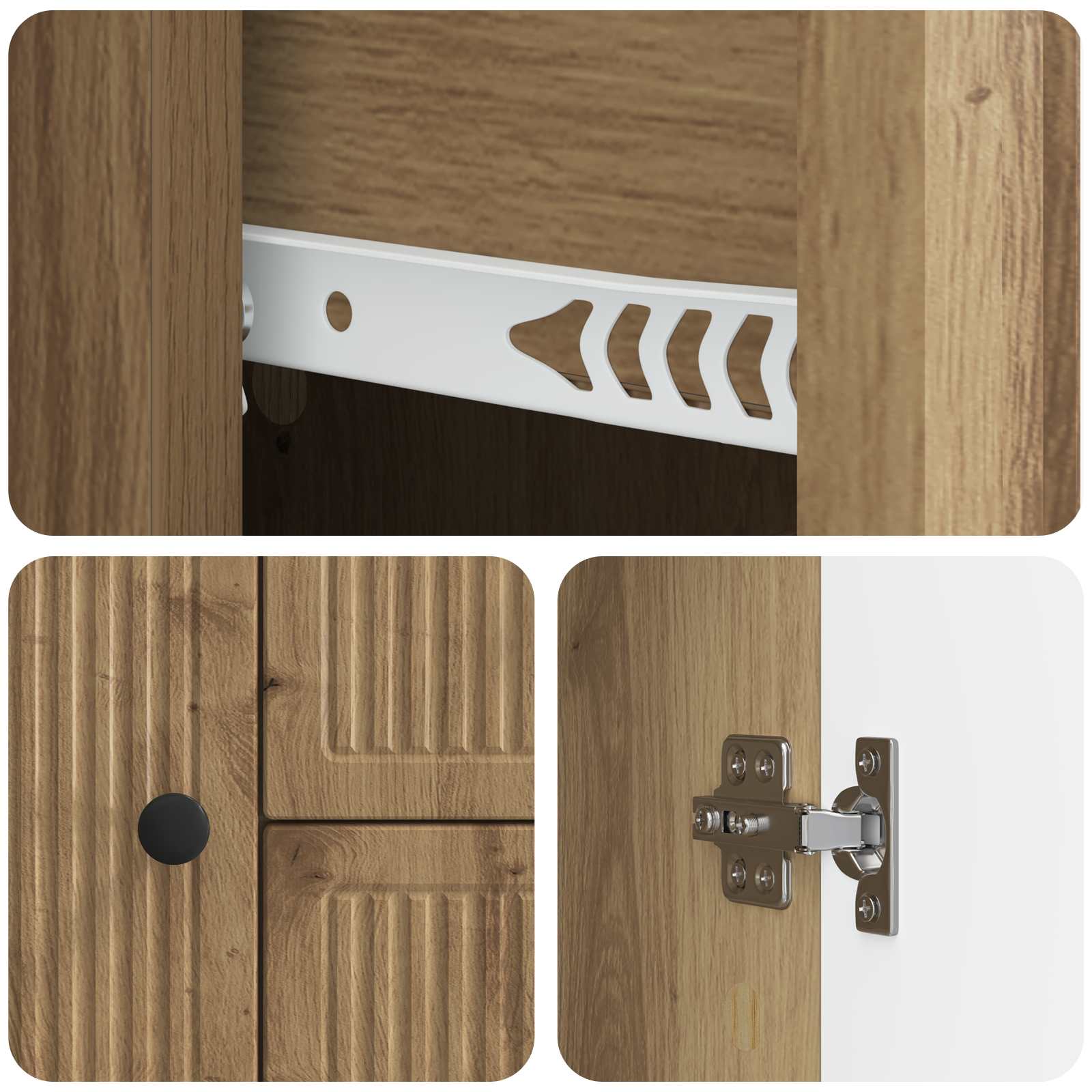 Aparador Roble Artesanal 89 x 34,5 x 60 cm Madera de Ingeniería