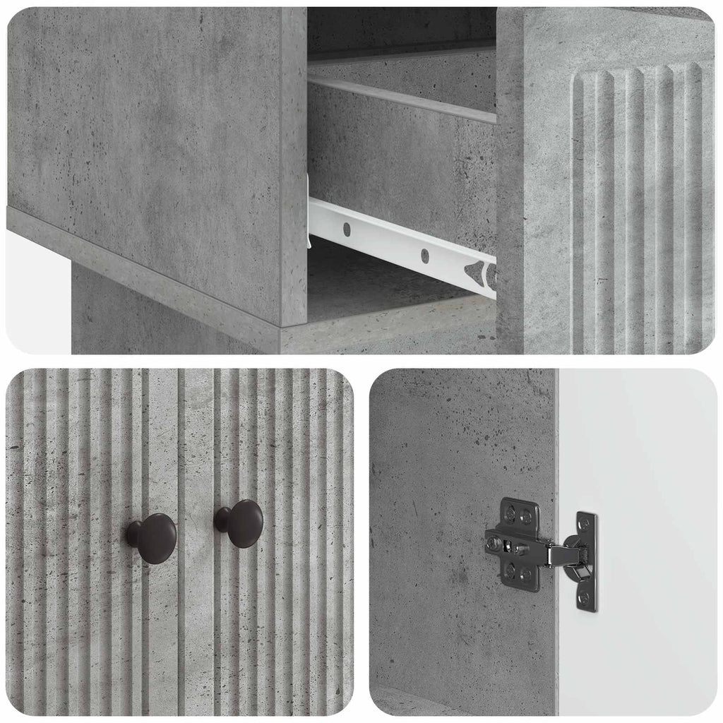 Aparador Gris Concreto 66 x 34,5 x 95 cm Madera de ingeniería