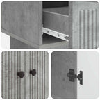 Aparador Gris Concreto 66 x 34,5 x 95 cm Madera de ingeniería