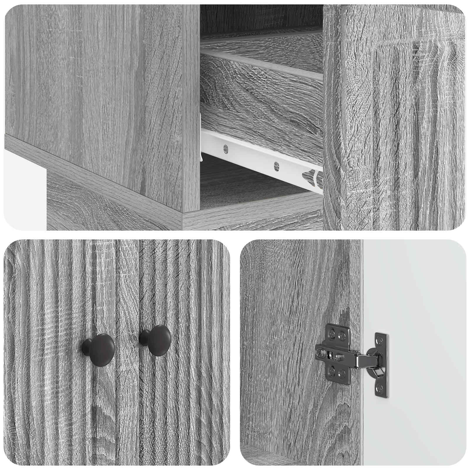 Aparador Gris Sonoma 66 x 34,5 x 95 cm Madera de ingeniería