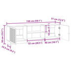 Mueble de TV Alto Brillo 150 x 31 x 50 cm Madera de ingeniería
