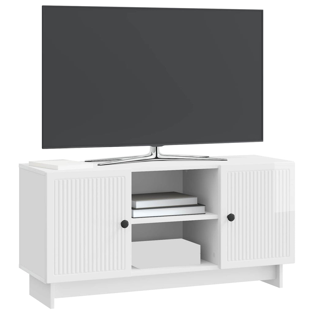 Mueble de TV 102 x 34,5 x 50 cm Blanco Brillante