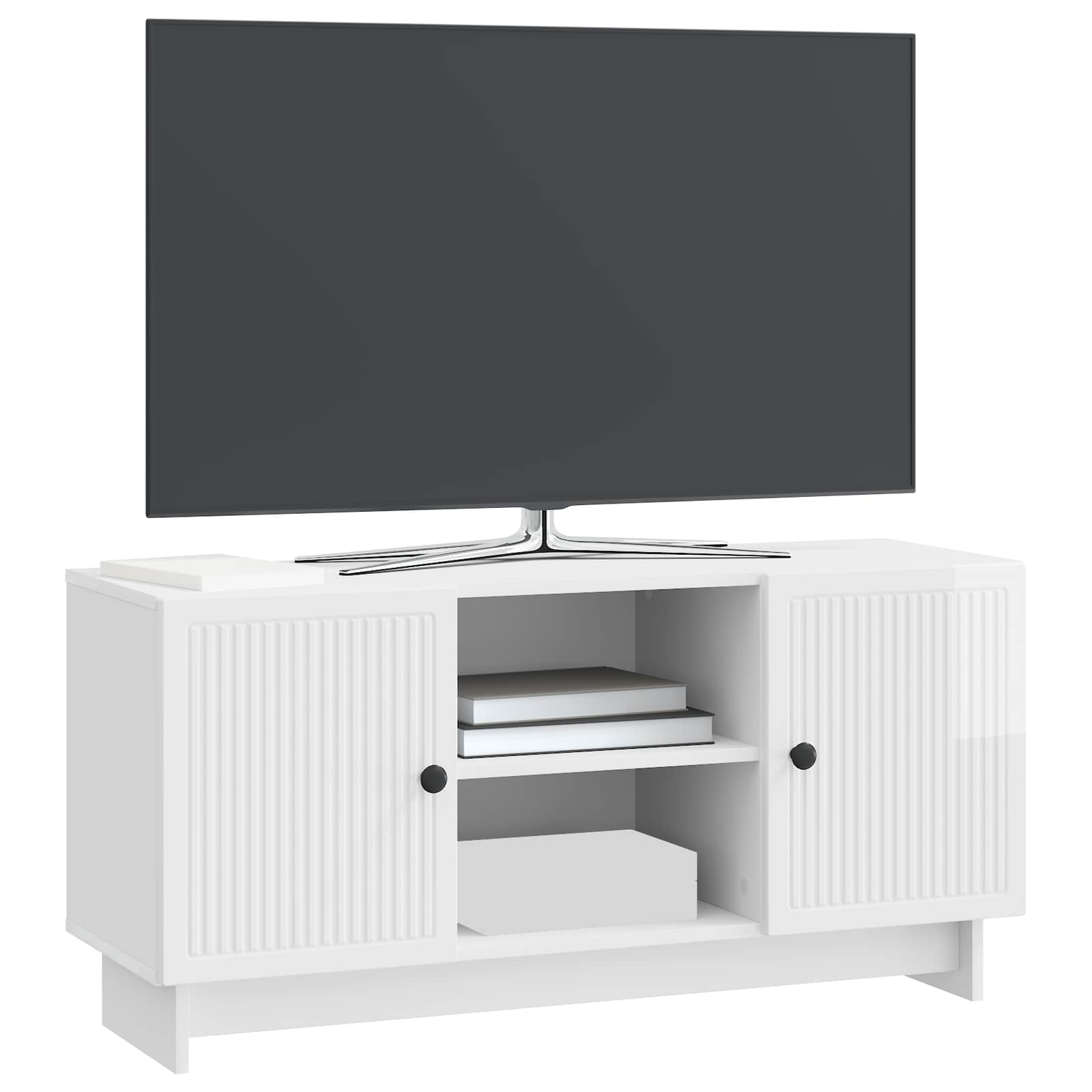 Mueble de TV 102 x 34,5 x 50 cm Blanco Brillante