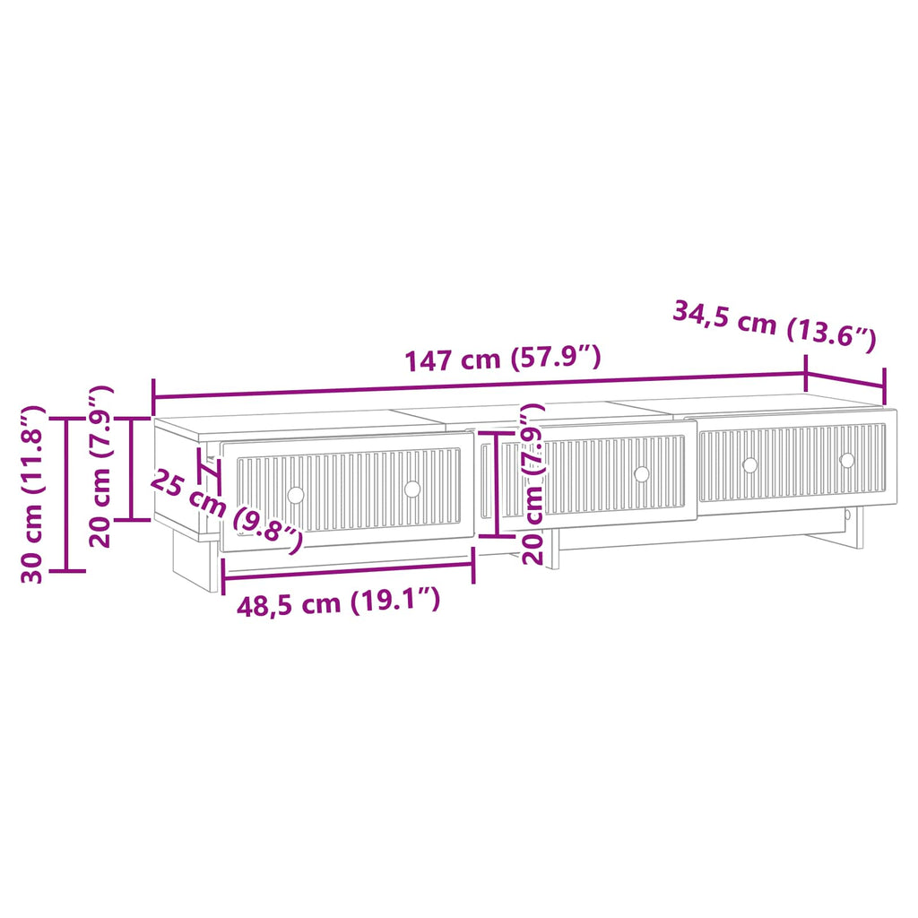 Mueble de TV Brillante 147 x 34,5 x 30 cm Madera de Ingeniería