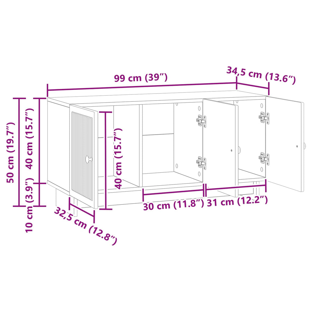 Mueble de TV Brillante 99 x 34,5 x 50 cm Madera de Ingeniería