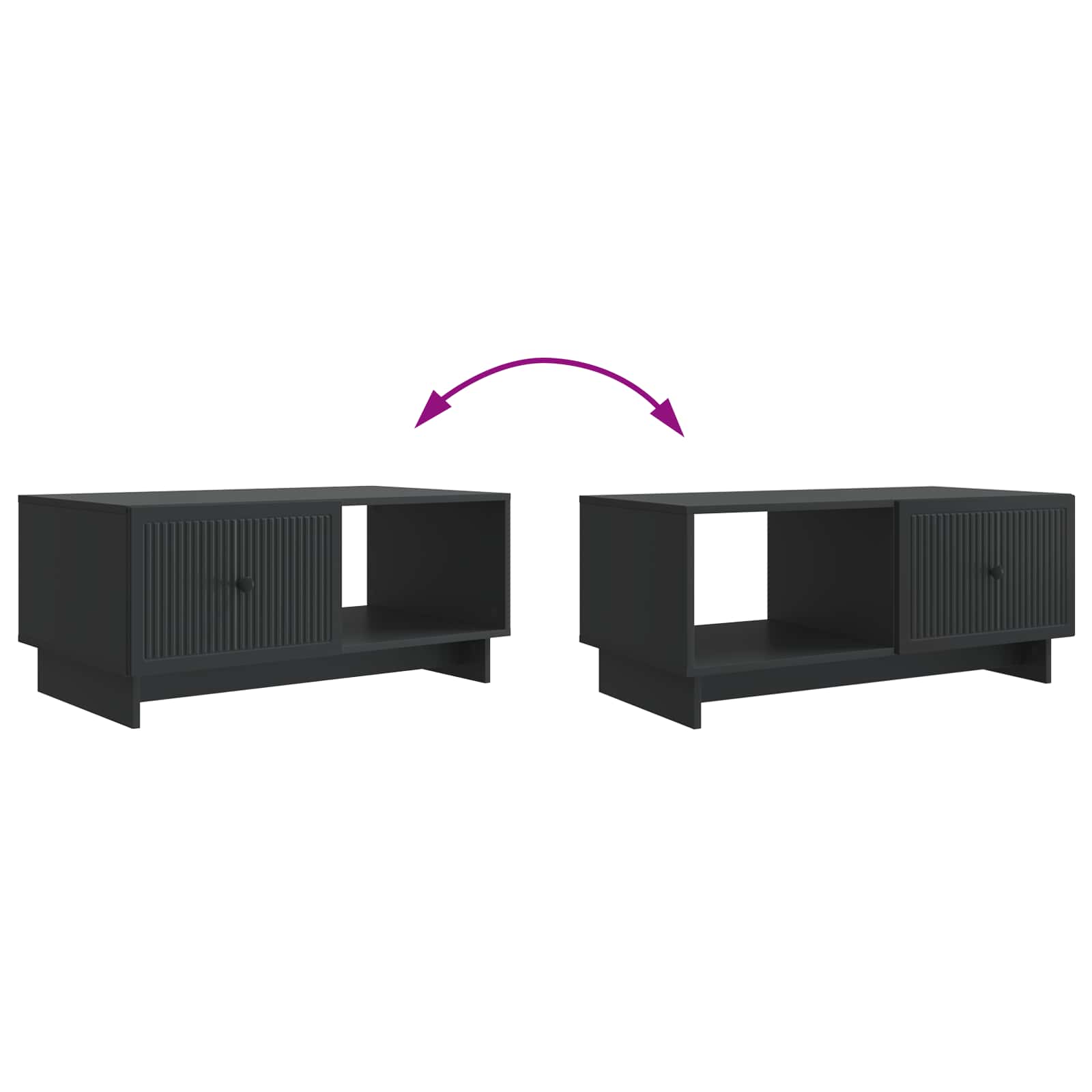 Mesa de Café Negro 90 x 50 x 40 cm Madera de Ingeniería