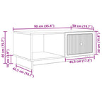 Mesa de Café Gris Hormigón 90 x 50 x 40 cm Madera de Ingeniería