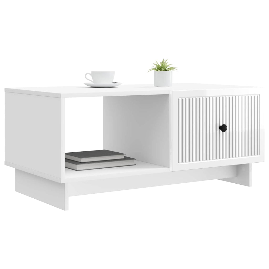 Mesa de Café Brillante 90 x 50 x 40 cm Madera de Ingeniería