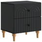 Armario de Noche Negro 40 x 33 x 46 cm Madera de mango maciza