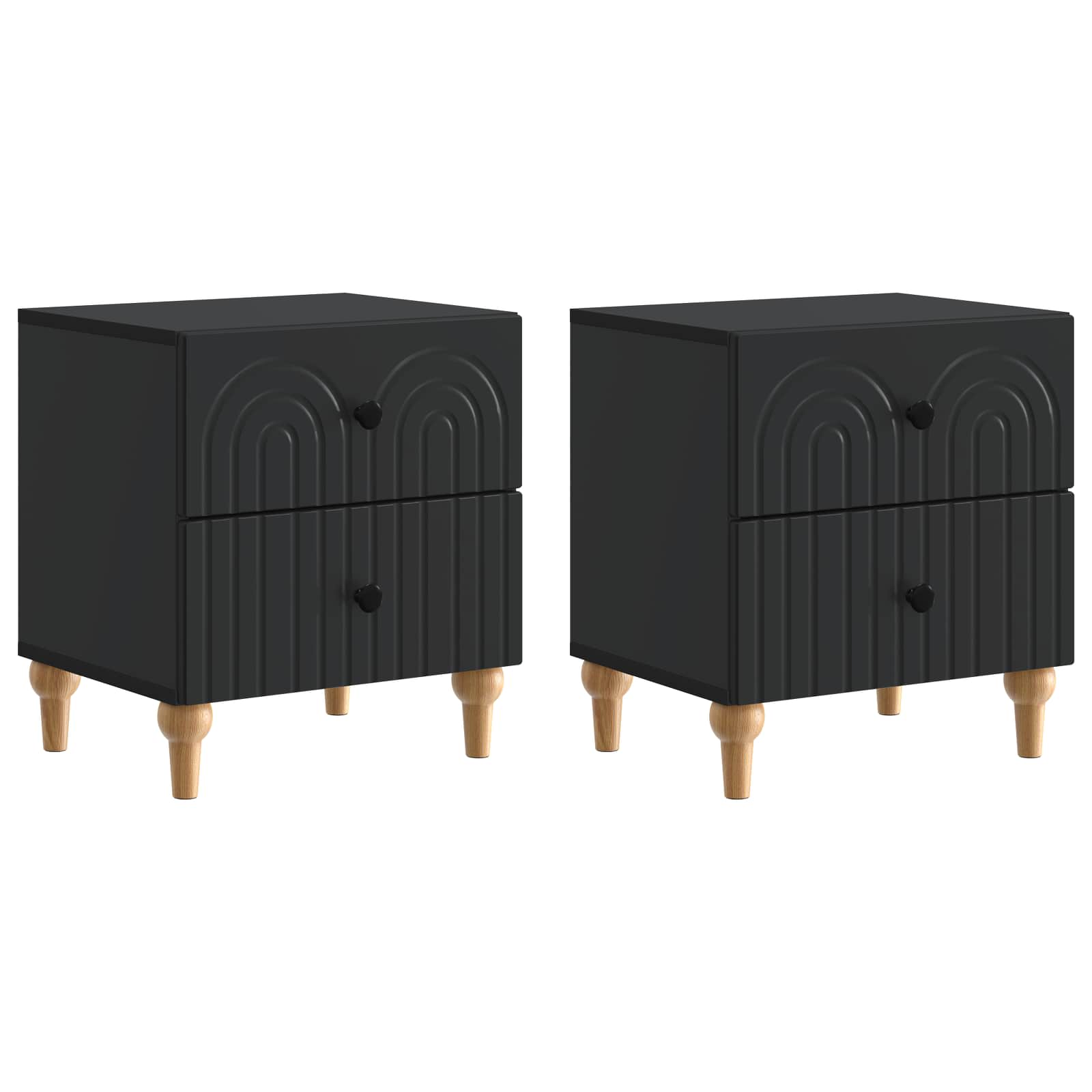 Armario de Noche con cajón 2 pcs Marrón miel 40 x 33 x 46 cm