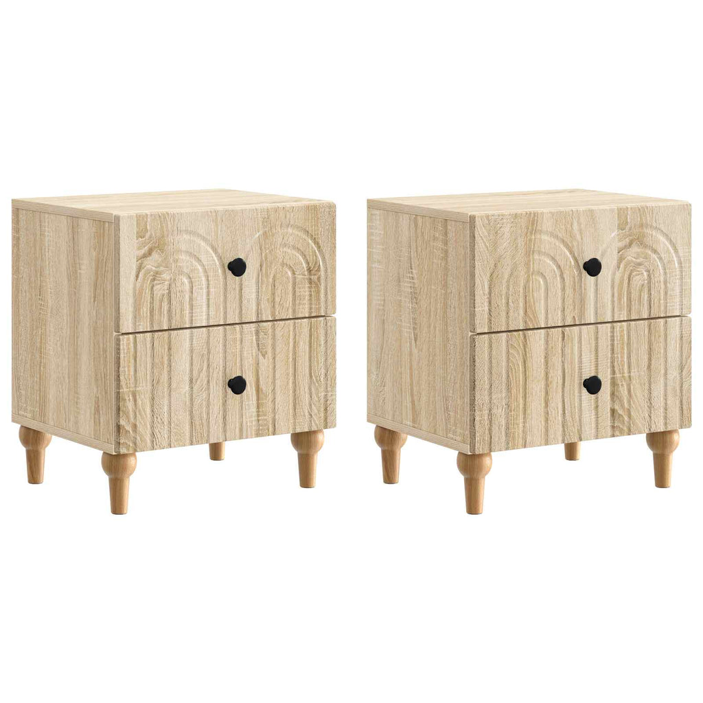 Armario de Noche con cajón 2 pcs Roble Sonoma 43 x 34,5 x 48 cm