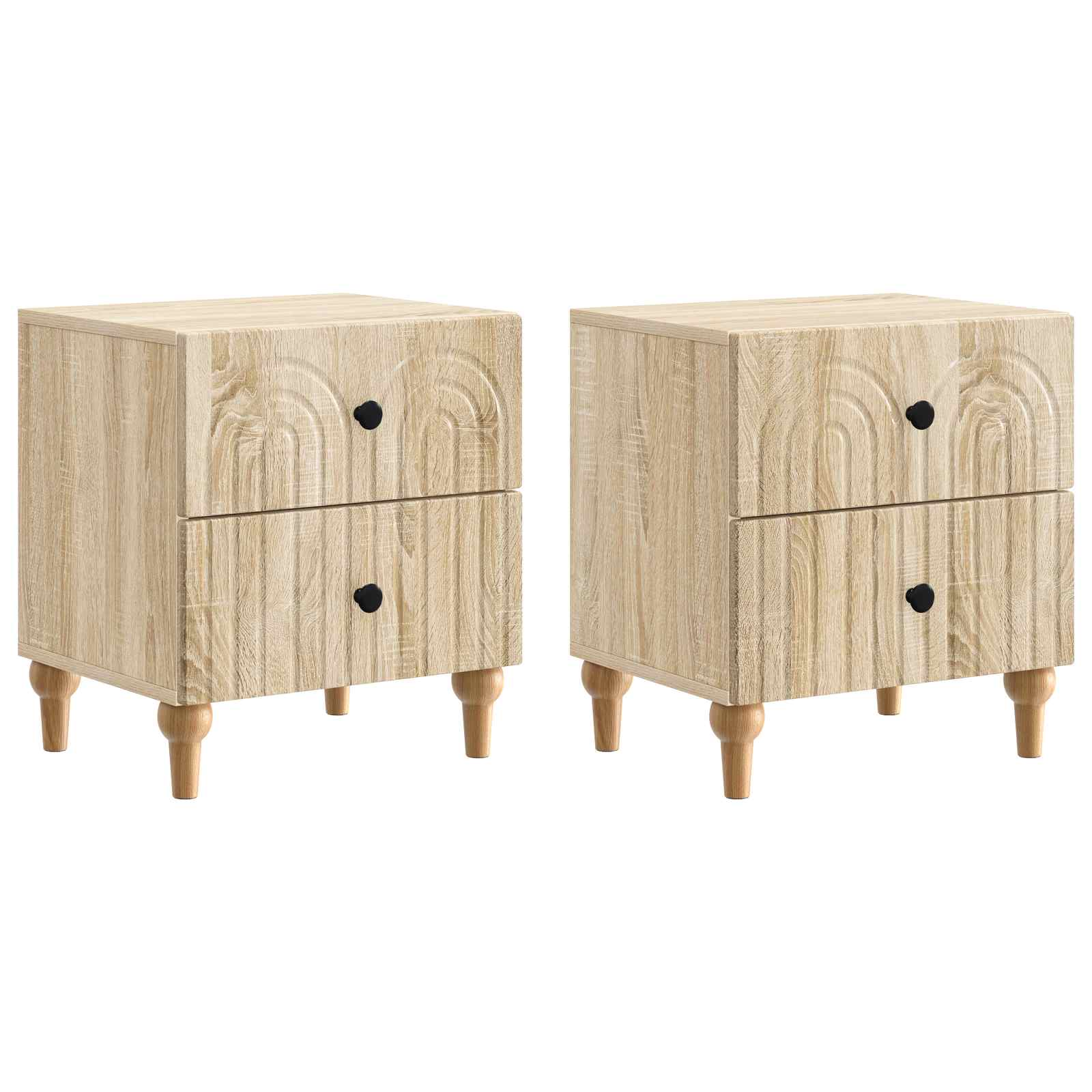 Armario de Noche con cajón 2 pcs Roble Sonoma 43 x 34,5 x 48 cm