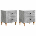 Armario de Noche 2 pcs Gris Hormigón 43 x 34,5 x 48 cm