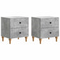 Armario de Noche 2 pcs Gris Hormigón 43 x 34,5 x 48 cm