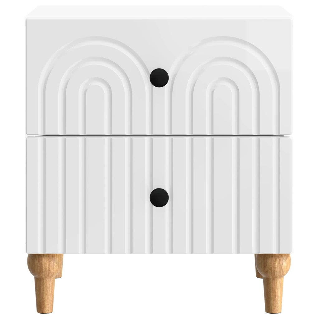 Armario de Noche con cajón 2 pcs Brillante 43 x 34,5 x 48 cm