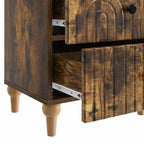 Armario de Noche 2 pcs Roble Ahumado 43 x 34,5 x 48 cm