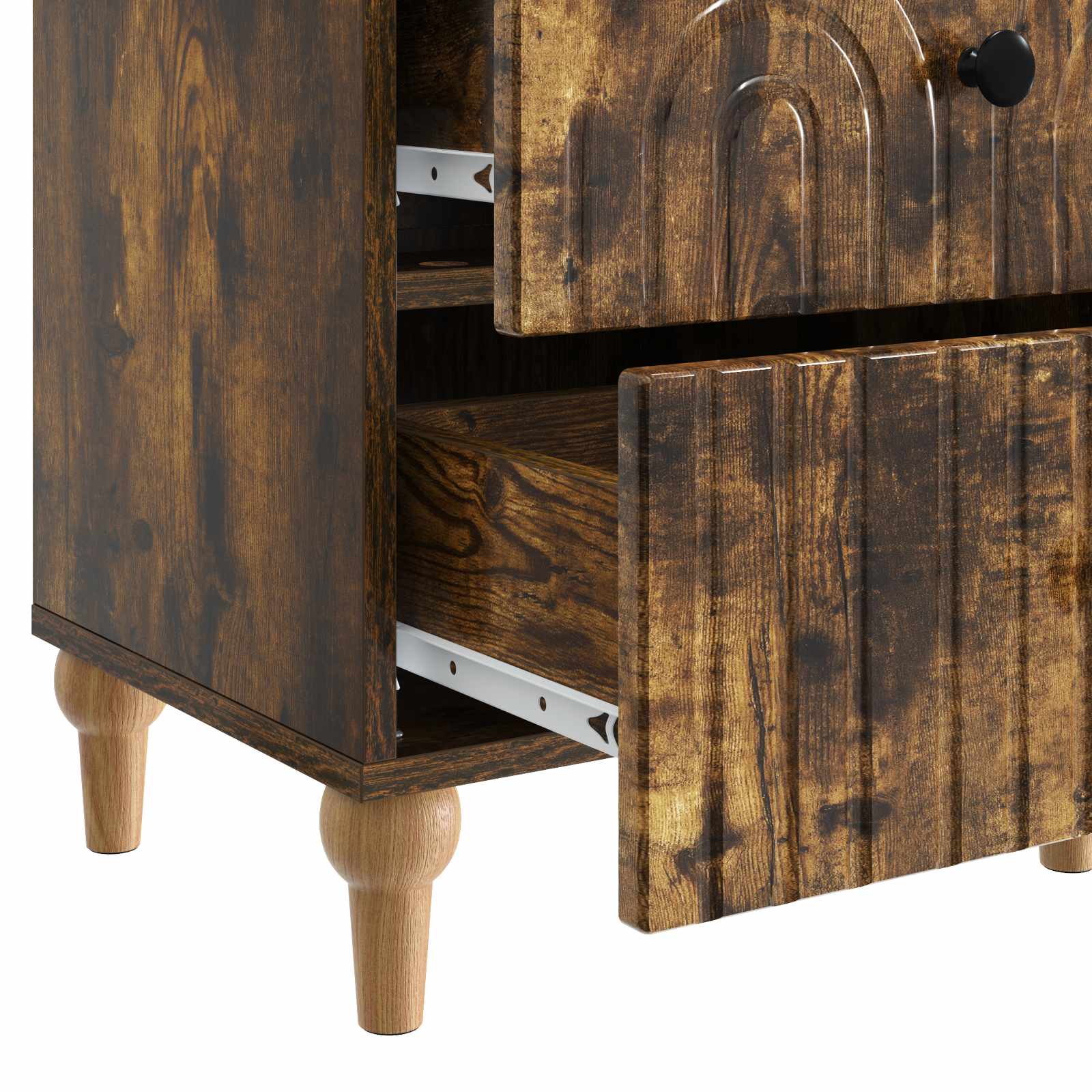 Armario de Noche 2 pcs Roble Ahumado 43 x 34,5 x 48 cm