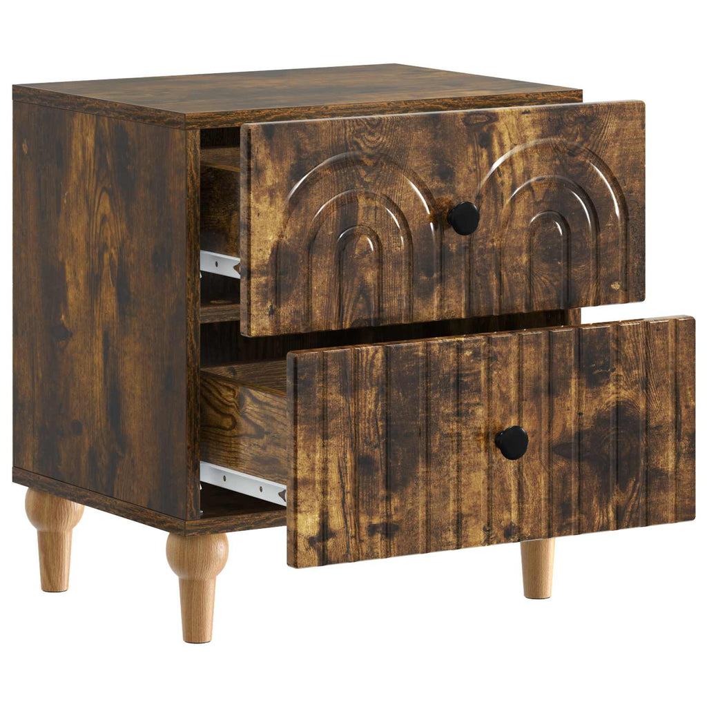 Armario de Noche 2 pcs Roble Ahumado 43 x 34,5 x 48 cm