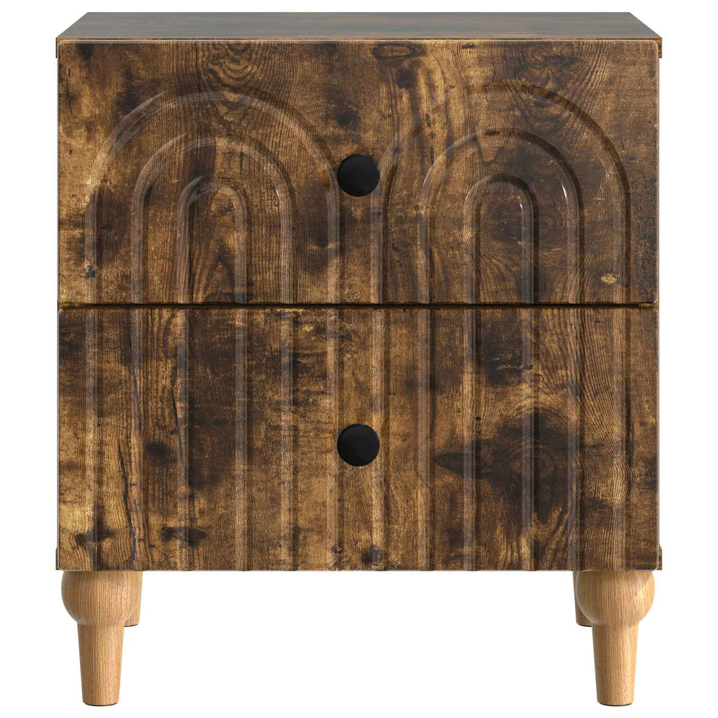 Armario de Noche 2 pcs Roble Ahumado 43 x 34,5 x 48 cm