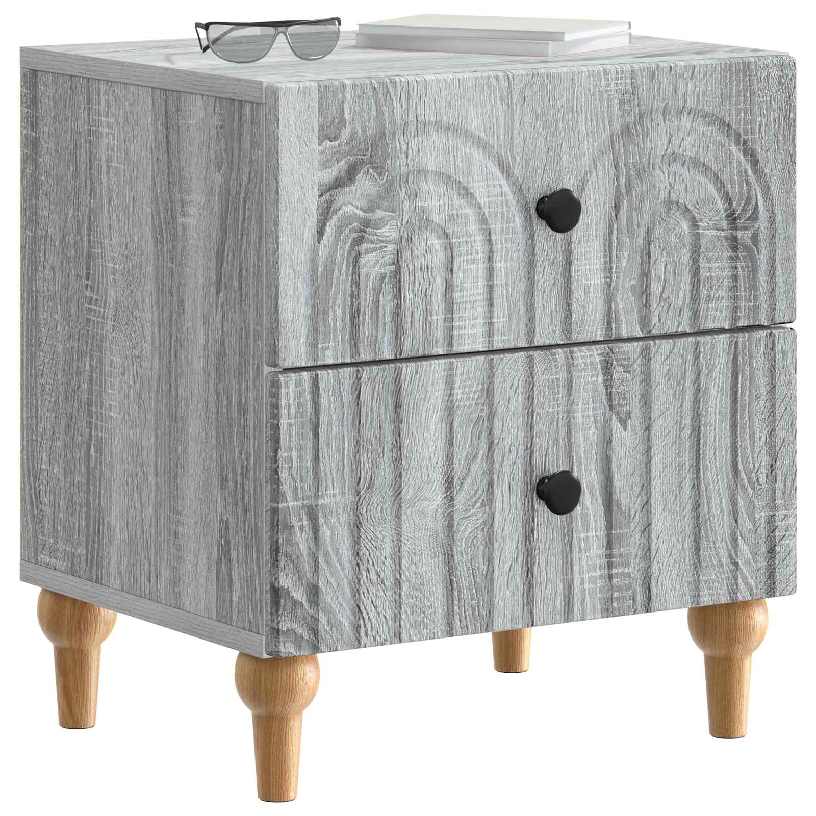 Armario de Noche con cajón Gris Sonoma 43 x 34,5 x 48 cm