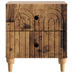 Armario de Noche 2 pcs Madera envejecida 43 x 34,5 x 48 cm