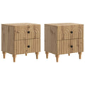 Armario de Noche 2 pcs Roble Artesanal 43 x 34,5 x 48 cm