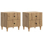 Armario de Noche 2 pcs Roble Artesanal 43 x 34,5 x 48 cm